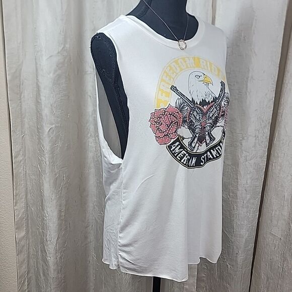 Embellished White Muscle Tank Top - Picture 2 of 12
